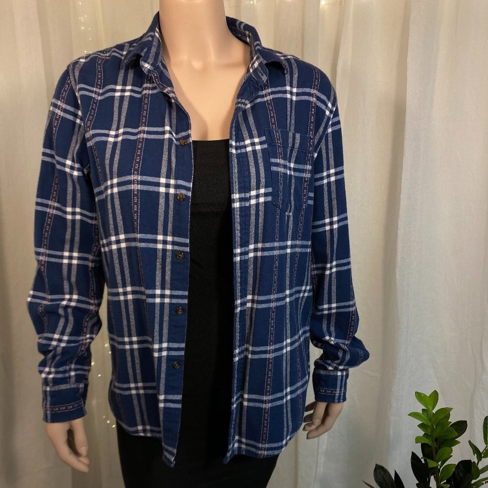 21Men Soft Flannel Button Down Plaid Shirt